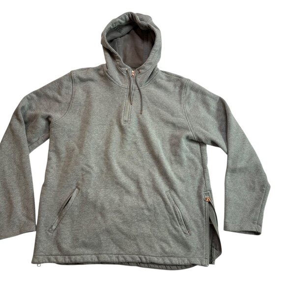 LEVIS Commuter Gray Hoodie Sweatshirt 100% COTTON.  Long.  1/2 Zip.  Hooded XL - Picture 1 of 10